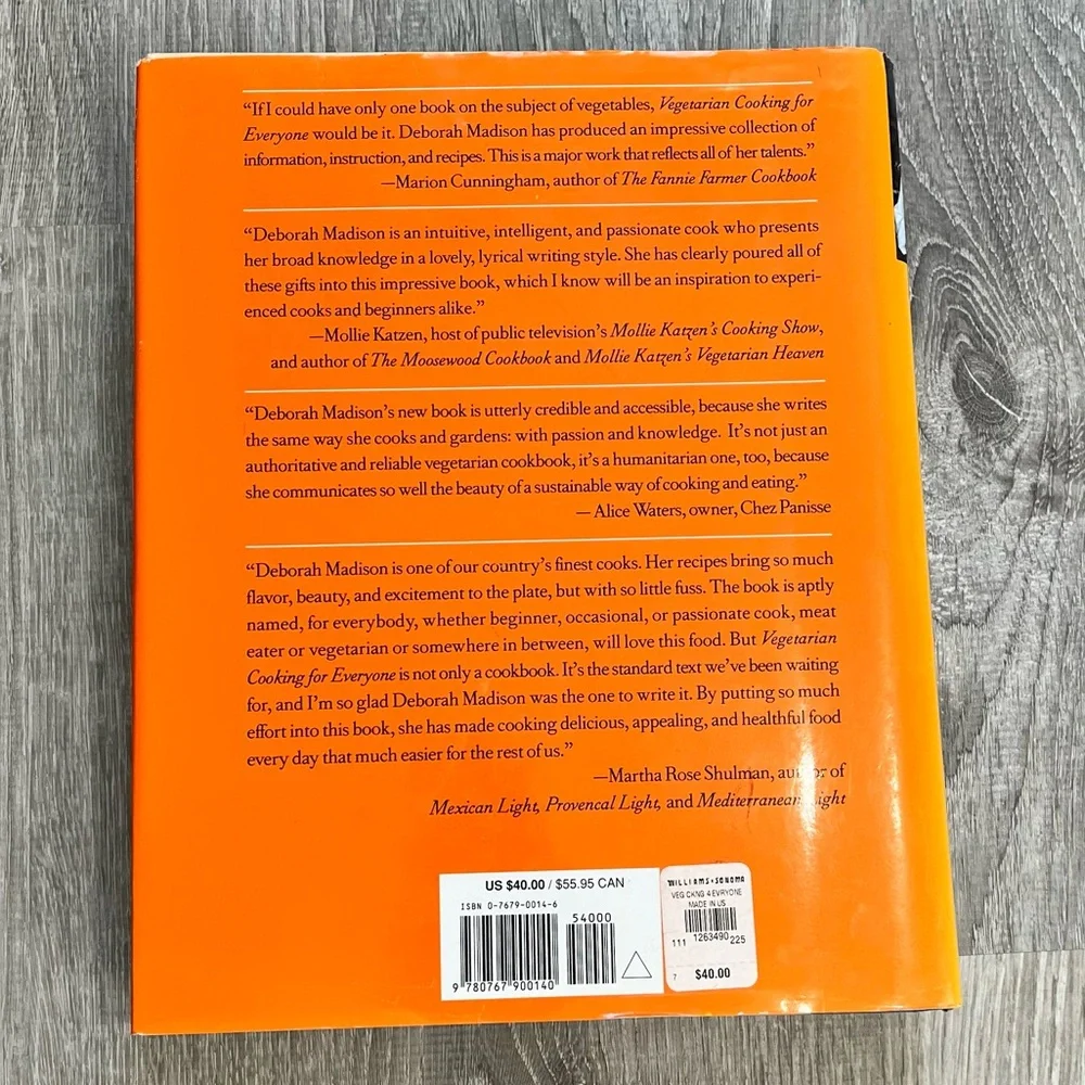Vegetarian Cooking for Everyone Hardcover Recipe Cook Book Williams Sonoma NWT